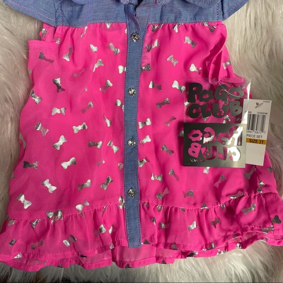 💕SALE 5 for $25 • Denim and Pink Bow Top - Picture 2 of 9